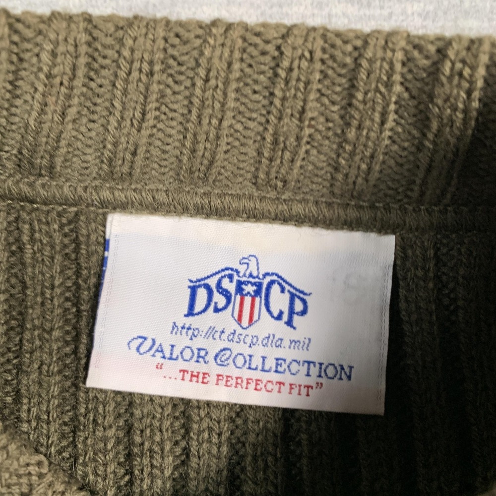 DSCP Valor Collection Sweater Mens 40 Olive‎ Green Wool Military Pullover Patch - Picture 8 of 11